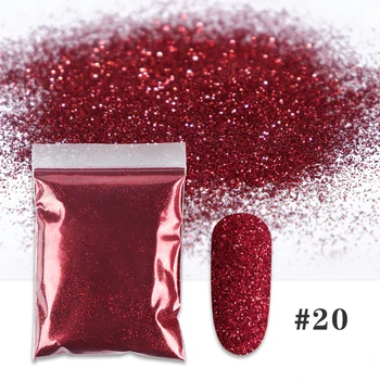 50g Piros Neon Fényes Nail Art Glitter Por Pigment Gél Cukor Por Chrome Manikűr Nail Design Supplie A Szakmai Anyag