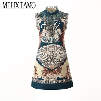 MIUXIMAO Luxus 2020-As Nyári ruha Party ruha Bojt Fodor Gyémánt Vékony Színes Office Lady Ruha Nők Vestidos