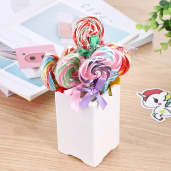 1 Darab Aranyos Aranyos Lollipop Golyóstollat Irodában, Iskolában Üzleti 0.5 mm-es Toll, Fekete utántöltő Kezeli a Kreatív Candy Tollak gyerekeknek