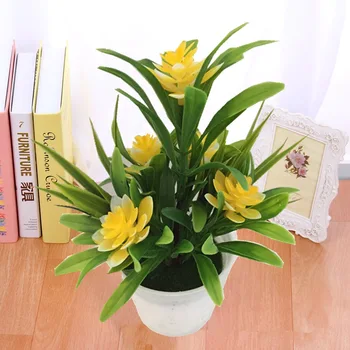 1 Darab színes Mesterséges Cserepes Növények, 5 Kis Lotus Szimuláció Kis Bonsai Office Asztali Díszek, Otthon Dekoráció