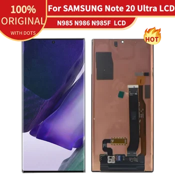 100% Eredeti AMOLED LCD Samsung Galaxy Note 20 Ultra Lcd N985 N986 Jeleníti meg az érintőképernyő Digitalizáló Javítás Alkatrészek Pontok