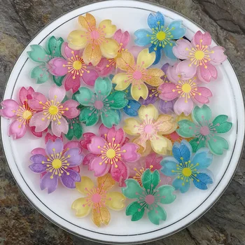 10db/sok Új Gyanta Virág Sakura Ékszerek Kiegészítők DIY Jármű Dekoráció hajcsat Medál Kézimunka Ékszerek Megállapítások