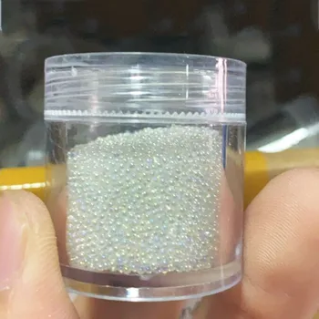 10g/üveg Kaviár Gyöngyökkel díszített Köröm Tiszta+AB Fényes Üveg Kristály Strassz-Mini Gyöngy Nincs Lyuk 0.6/1/1.5/2mm 3D Micro Labdát#1