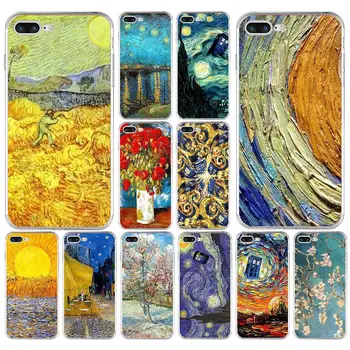 157H Van Gogh Tardis Puha TPU Szilikon tok Apple iPhone 6 6 7 8 plusz Esetben