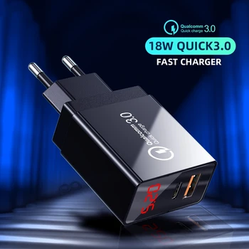 18W Quick Charge 3.0 USB Töltő EU usa UK 5V 3A Gyorsan Töltő Adapter a Mobil Telefon Töltő iphone Huawei Samsung Xiaomi