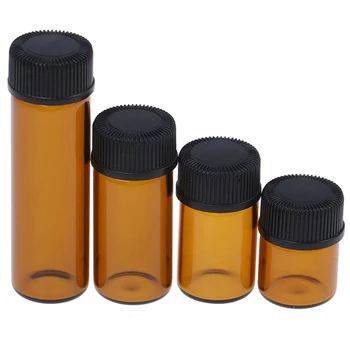 1db 1 /2/3/5ml Amber Mini Újratölthető Palack Üveg Reagensek illóolaj Minta Üveg Barna üveg Üveg Kupakkal Forró Eladó