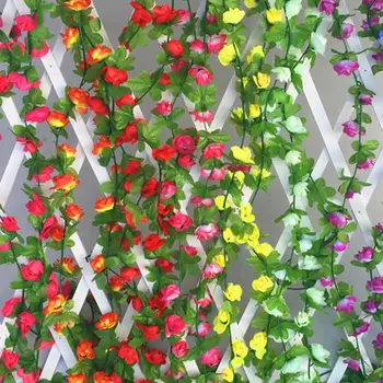 1db Rose művirágok Szőlő Műanyag Finoman Vágott Szimuláció Szőlő Esküvői Otthoni Dekoráció