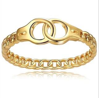 2021 Új, Trendi Bilincs, Lánc 14 K Arany Gyűrű Női Fél Évforduló Tervező Gyűrűk Női Kiegészítők, Ékszerek Egész Eladó
