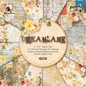 24Pcs/Sok Dream Land Retro Anyag Papírokat DIY Scrapbooking Album Napló Ajándék Dekoratív Papír Papír Scrapbooking