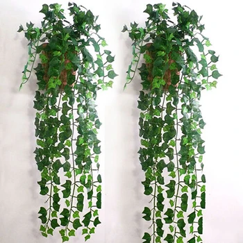 250cm Mesterséges Növények Creeper Zöld Levél Ivy Szőlő Otthoni Esküvői Decora Diy Lóg Garland művirágok