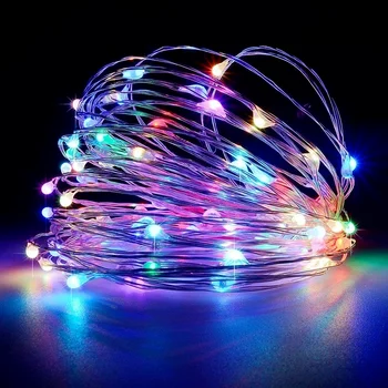 2M 3M 5M Réz Drót VEZETETT String fények, Ünnep, világítás Tündér Garland A karácsonyfa Esküvő Party Dekoráció Lámpa