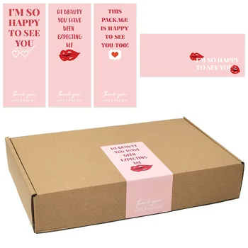 50pcs/csomag Aranyos Rózsaszín 'Ez a csomag is örülök, hogy látlak Csomagolási Matricák Pecsét Címkék Üzleti Doboz Szállítás Matrica