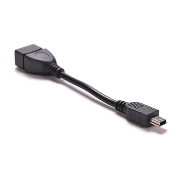 5pin Mini USB Férfi USB 2.0, A Típusú Női OTG Host Adapter Kábel, OTG Kábel Mobiltelefon, Tablet, MP3, MP4, Kamera 10cm Fekete