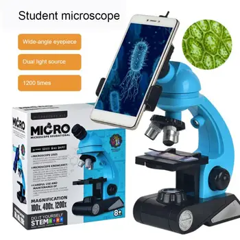 A gyermekek Biológiai Mikroszkóp Mikroszkóp Készlet Labor LED 100X-400X-1200X Otthon, Iskola, Tudomány, Oktatási Játék, Ajándék Gyerekeknek, Gyermek, 's
