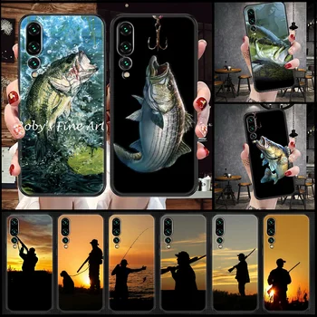 A vadászat állati, valamint a halászati ember Telefon Esetében A Huawei P Haver P10 P20 P30 P40 10 20 Okos Z Pro Lite fekete tpu borító puha Etui 3D