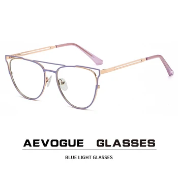 AEVOGUE Fém Dupla Gerenda Szemüveg Keret, A Nők Elleni Kék Fény Szemüveg Retro Szemüveg Divat Kiegészítők AE1103