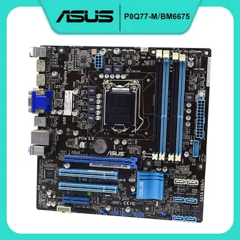ASUS P8Q77-M/BM6675/DP_MB Intel Q77 DDR3 LGA 1155 Core i7, i5 i3 Cpu USB3.0 6 gb/s SATA UEFI BIOS Eredeti Asztali Alaplap