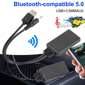AUX Bluetooth Adapter Autó 3,5 mm-es Jack Adapter Kábel Handfree Autóskészlet Audio Adó Automatikus Vezeték nélküli Bluetooth-5.0 Vevő Új