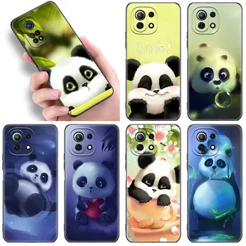 Aranyos Állat a Panda Telefon Esetében A Xiaomi Mi 12 12X 11azt 11T Pro POCO X3 NFC GT F3 M3 M4 10T Pro A3 11 Lite NE 5G Fekete tok