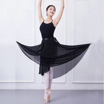Balett Szoknya, Női Felnőtt Hosszú Wrap Chiffon Szoknya Csipke Balett Tütü Skate Szoknya Balerina Tánc, Viselet