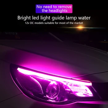 CARCTR Autó LED-es Nappali menetjelző Fény Útmutató Csík, Vegyes Színek Fordult Streamer Dekoratív Lámpák Sátor Autó Hangulat Fény