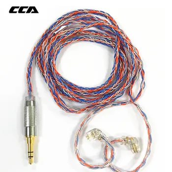 CCA C2 Narancs Kék Braded Ezüst Kábel 8 Core Korszerűsített Bevonatú Kábel Fülhallgató Frissítés ZAX C10 CA4 AS16 AS10 zsn pro Pro ZS10