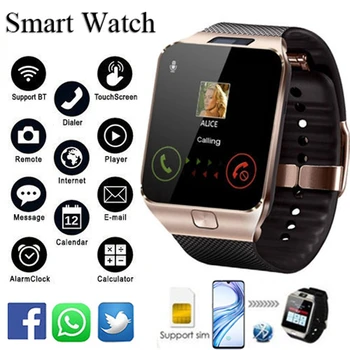 DZ09 Okos Nézni HD Érintse meg Smartwatch Fitness Tracker Mélynyomó Bluetooth-kompatibilis Órák Támogatja a Kamera a Telefon a SIM-Kártya Hívás