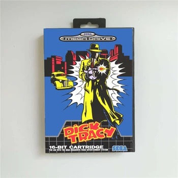 Dick Tracy - EUR Fedél Kiskereskedelmi Doboz, 16 Bit MD Játék Kártya Sega Megadrive Genesis videojáték-Konzol