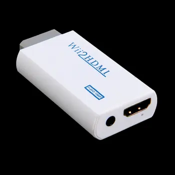 Fehér Műanyag Wii, HDMI Wii2HDMI Adapter Átalakító Full HD 1080P Kimenet a Méretezést, 3,5 mm-es Audio Videó Kimenet