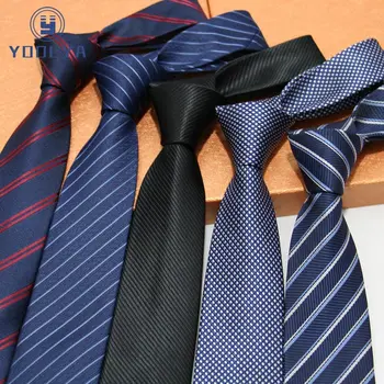 Gyári 7CM Klasszikus Férfi Nyakkendők Poliészter, Selyem Csíkos, Sötét / Világos 22 Stílusok Hivatalos Vőlegény az Esküvő Nyakkendő nyakkendő