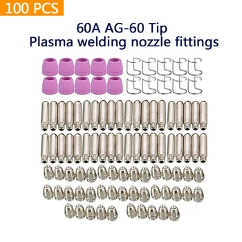 Hegesztő Fúvóka 100-as Plazma Vágó 60A AG-60 Tipp Elektróda Fogyasztható Tartozékok Készlet Magas hőállóság