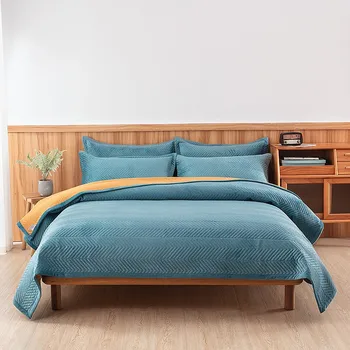 High-end kétoldalas splicing Ágytakaró az ágynemű steppelt Ágynemű takaró Ágytakarók az ágyba, a takaró téli ágytakaró Pléd