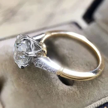 Huitan Díszes Két Hang Design Női Gyűrűk Magas Minőségű Javaslat Eljegyzési Gyűrűk házassági Szeretet, Ajándék, Divat Ékszerek