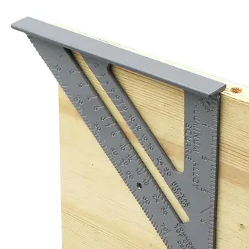 Háromszög-Szabály 90 Fokos Megvastagodása Szög Szabály Alumínium Asztalos Mérési Téren Uralkodó Elrendezés Eszköz Mérési Eszköz
