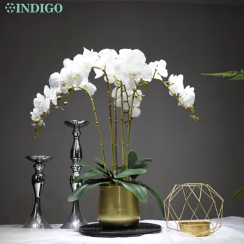 INDIGO -90cm Phalaenopsis Orchidea Igazi Kapcsolatot Virág Mesterséges Virág, Esküvői Virág, Orchidea Virág Karácsonyi Party Ingyenes Szállítás