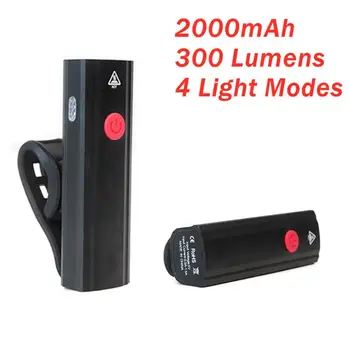 Kerékpár Fény Esővédő USB Újratölthető LED-2000mAh 300LumenMTB Első Lámpa, Fényszóró Alumínium Ultrakönnyű Kerékpár Lámpa Zseblámpa