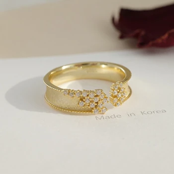 Koreai Divat Luxus Finom AAA Cirkónium, Arany Gyűrűk Nő Menyasszony Eljegyzési Gyűrű Parti Ékszer Évforduló Ajándék