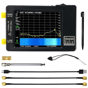 Korszerűsített TinySA Spektrum Analizátor,MF/HF/VHF UHF Bemenet 0,1 MHZ-350MHZ, valamint UHF Bemenet 240MHZ-960MHZ,Jel Generátor,
