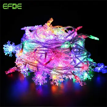 LED Hópehely String tündérfény 20/40 LED Garland karácsonyfa Új Évben Szoba Valentin Nap Díszíteni Fény USB Akkumulátor