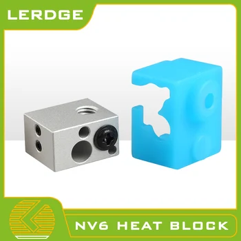 LERDGE 3D-s Nyomtató Alkatrészek XCR-NV6 hő blokk A J-fej Extruder HotEnd fűtés blokk Szilikon Zokni 0,4 mm Fúvóka Helyére V5 V6