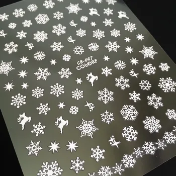 Legújabb CB sereis CB-67 hópihe Karácsony 3d nail art matrica köröm matrica bélyegzés export japán minták strassz dekoráció