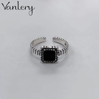 Luxus Márka Fekete Négyzet Gyűrűk Nők Esküvői Nyilatkozat Ékszerek Valentin Ajándékok Szerető Ujj Gyűrű