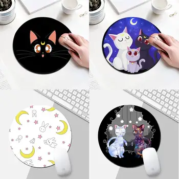 Maiyaca Fiú Ajándék Pad anime hold macska DIY Design Játék Kerek Mousepad gaming Mouse pad Szőnyeg PC gamer Laptop Notebook asztal pad
