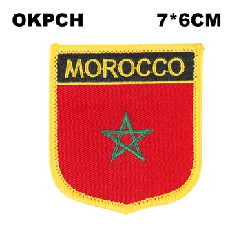 Marokkó Pajzs Alakú Vas-a Zászló Javítás Hímzett Látott Jelvények Foltok, Ruházat, PT0131-S