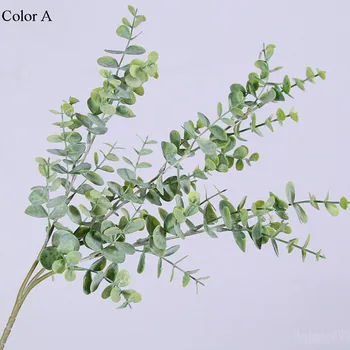 Mesterséges Műanyag Eukaliptusz fa ága Karácsonyra esküvői dekoráció Virág arrangment kis levelek a növény ál lombozat