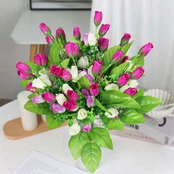 Mesterséges Virágokat 46cm Rózsa Igazi Kapcsolatot Selyem Egyetlen Szár Menyasszonyi Esküvői Csokor Reális Virág a Haza Kerti Parti Dekoráció