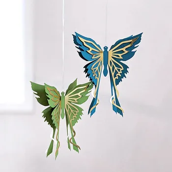 Miss Vintage Réteges 3D Pillangó Dísz, Fém Vágó Meghal Scrapbooking Dombornyomás Stencil Papír Kártya DIY Paper Craft Meghalni Vágás