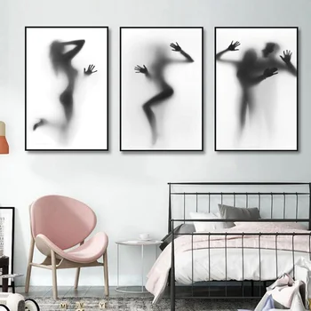 Modern divat absztrakt művészet nyomtatás vászon festmény ködös ábra poszter nappali, folyosó otthoni dekorációs festmény, fali