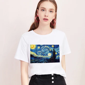 Mona Lisa póló Nők svindli személyiség divat Tshirt nyári 2019 Harajuku esztétika Rövid Ujjú Fehér Felsők Női póló