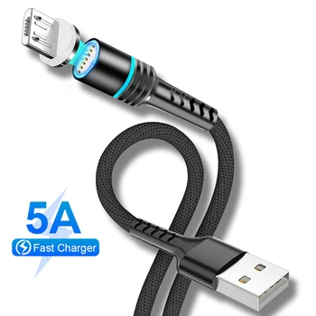 Mágneses Mikro USB-Kábel iPhone Samsung-Típus-C-5A Gyors Töltés Mágnes Kábel Töltő Adapter USB C Típusú Mobil Telefon Kábelek